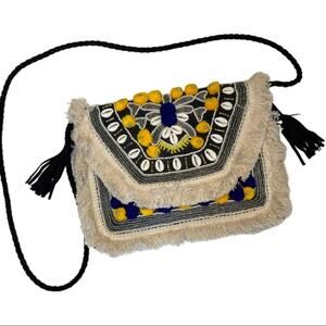 Bohemian Beaded with Fringe Crossbody Bag